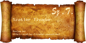 Szatler Tivadar névjegykártya